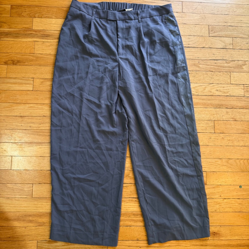 A New Day Sterling Blue Wide Leg High Rise Pleated Trousers Size‎ 16 NWT